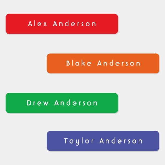 Rainbow Skinny Waterproof Adhesive Kid's Labels Etiketten (Gruppe)