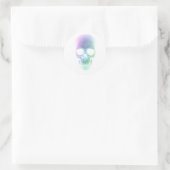 Rainbow Skull - Benutzerdefinierter Hintergrund Runder Aufkleber (Tasche)
