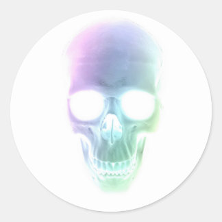 Rainbow Skull - Benutzerdefinierter Hintergrund Runder Aufkleber