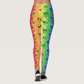 Rainbow Skull Crossbones in Stolz Farben Leggings (Rückseite)