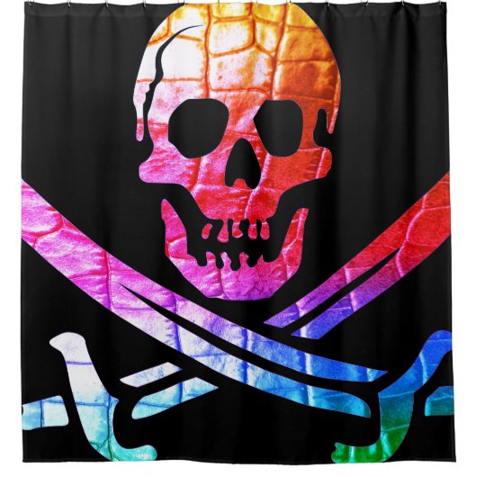 Rainbow Skull Duschvorhang (Vorderseite)