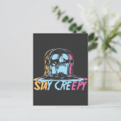 Rainbow Skull Kawaii Bleibe Creepy Pastel Goth Beä Postkarte (Stehend Vorderseite)