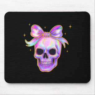 Rainbow Skull Shirt Halloween Niedlich Bow Pastel Mousepad