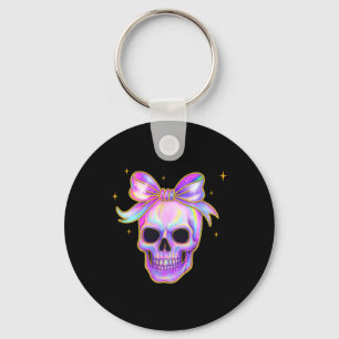 Rainbow Skull Shirt Halloween Niedlich Bow Pastel  Schlüsselanhänger