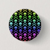 Rainbow Skull und Crossbones Button (Vorderseite)