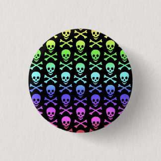 Rainbow Skull und Crossbones Button