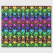 RAINBOW SKULL WRAPPING PAPIER GESCHENKPAPIER (Flach)