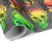 RAINBOW SKULL WRAPPING PAPIER GESCHENKPAPIER (Rolleneckpunkt)