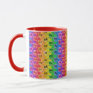 Rainbow Skulls Gay Pride Flag Colors Tasse