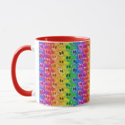 Rainbow Skulls Gay Pride Flag Colors Tasse (Links)