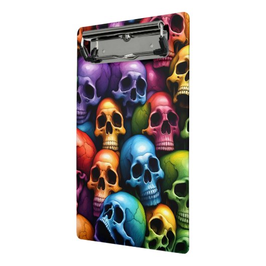 Rainbow Skulls Mini Klemmbrett (Gewinkelt2)