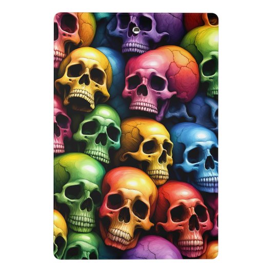 Rainbow Skulls Mini Klemmbrett (Rückseite)
