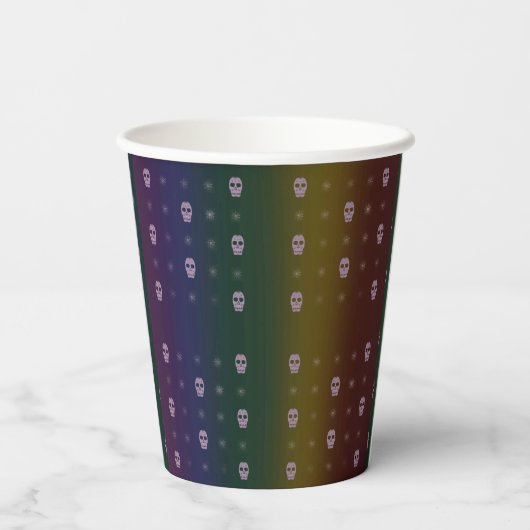 Rainbow Skulls Paper Cups Pappbecher (Rückseite)