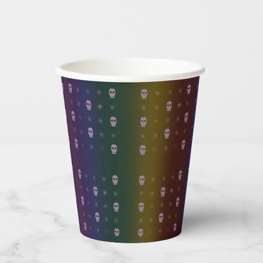 Rainbow Skulls Paper Cups Pappbecher (Vorderseite)