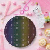 Rainbow Skulls Paper Plate Pappteller (Party)