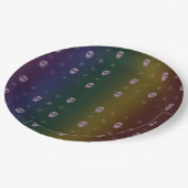 Rainbow Skulls Paper Plate Pappteller (Schrägansicht)