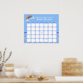 Rainbow Sky Baby Shower schätzt den Fälligkeitsdat Poster (Küche)