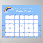 Rainbow Sky Baby Shower schätzt den Fälligkeitsdat Poster (Vorne)