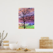 Rainbow Sky Barren Tree Poster (Küche)