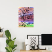 Rainbow Sky Barren Tree Poster (Heimbüro)