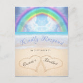Rainbow Sky Beach Wedding UAWG Postcard Postkarte (Vorderseite)