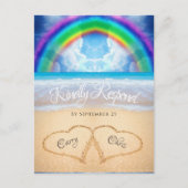 Rainbow Sky Beach Wedding UAWG Postcard Postkarte (Vorderseite)