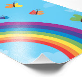 Rainbow Sky Butterflies Fotodruck (Ecke)