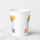 Rainbow Sky Girls Geburtstagsparty White Pappbecher (Rechts)