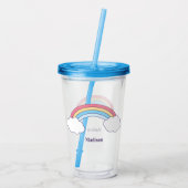 Rainbow Sky individuelle Name Acryltrinkbecher (Rückseite)