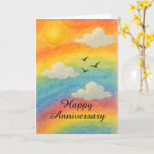 Rainbow Sky Jubiläum - LGBTQ+ Liebe Celebration Karte (Gelbe Blume)