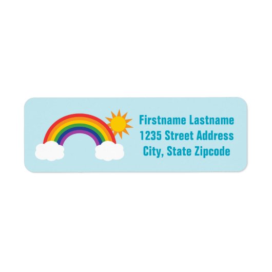 Rainbow Sky Light Blue Rücksendeadresse (Vorne)