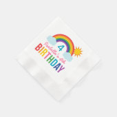 Rainbow Sky Modern Girl Custom Birthday Party Serviette (Ecke)
