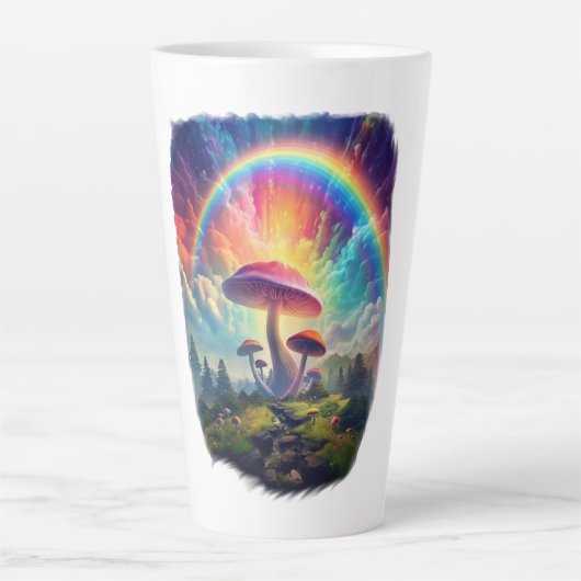 Rainbow Sky Mushroom Latte Tasse (Vorderseite)
