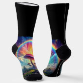 Rainbow Sky Mushroom Socken (Gewinkelt)
