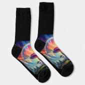 Rainbow Sky Mushroom Socken (Rechts)