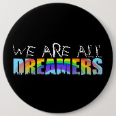 Rainbow Skyline Daca Dreamers Black Button (Vorderseite)