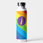 Rainbow Slash Streifen Monogramm Trinkflasche (Links)