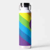 Rainbow Slash Streifen Monogramm Trinkflasche (Vorne)