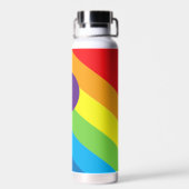 Rainbow Slash Streifen Monogramm Trinkflasche (Rückseite)
