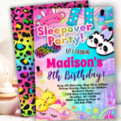 Rainbow Sleepover Birthday Party Einladung