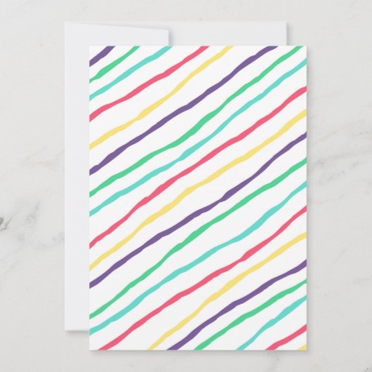 Rainbow Sleepover Slumber Party Geburtstag Einladung (Rückseite)