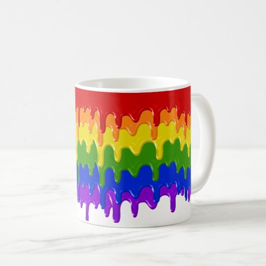 Rainbow Slide Paint Tropfens farbenfroh Kaffeetasse (VorderseiteRechts)