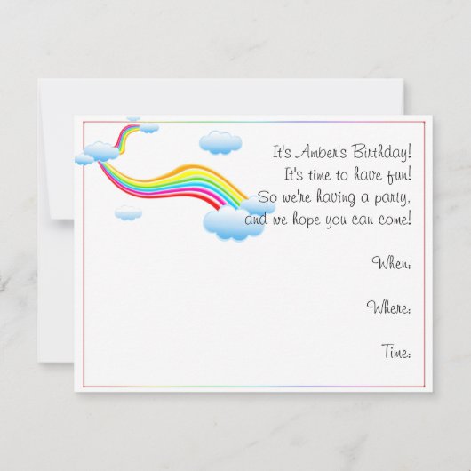 Rainbow-Slide-Party Einladung (Rückseite)