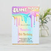 Rainbow Slime Birthday Party Einladung (Stehend Vorderseite)