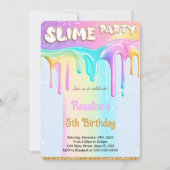 Rainbow Slime Birthday Party Einladung (Vorderseite)