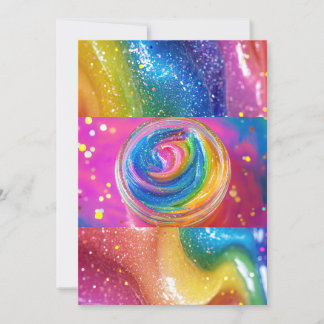 Rainbow Slime Custom Birthday Party Einladung