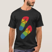 Rainbow Slippers Moderne Schwarze Kunst Einfache M T-Shirt (Vorderseite)