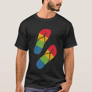 Rainbow Slippers Moderne Schwarze Kunst Einfache M T-Shirt