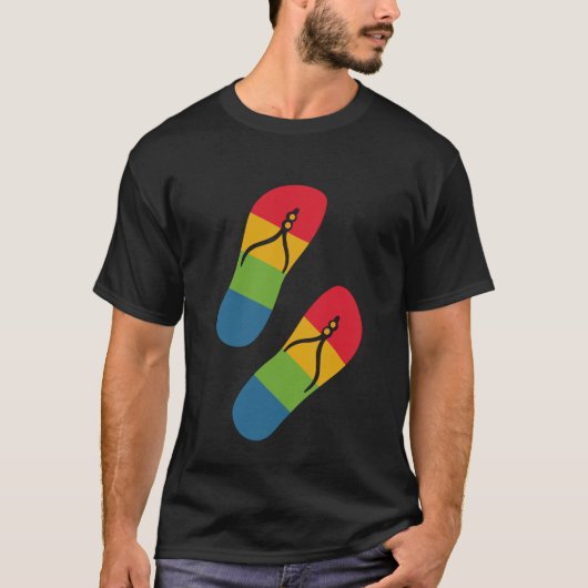 Rainbow Slippers Moderne Schwarze Kunst Einfache M T-Shirt (Vorderseite)