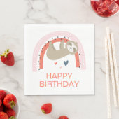 Rainbow Sloth Birthday Napkins Serviette (Beispiel)
